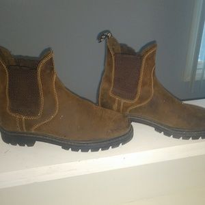 Tuffrider brown leather work boots